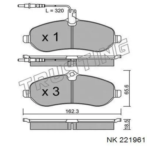 Гальмівні колодки NK 221961 ціна, від 22.61 USD