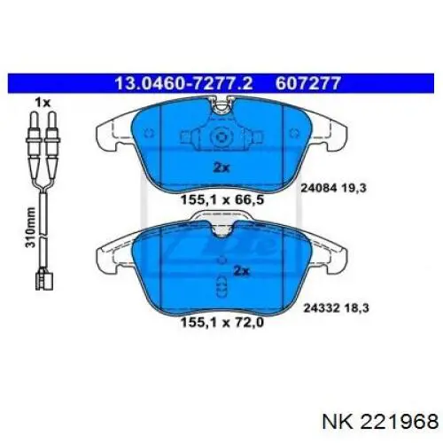 Гальмівні колодки NK 221968 ціна, від 30.96 USD