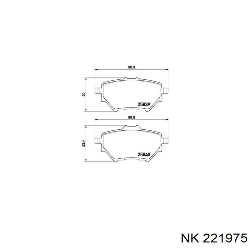 Задні дискові колодки NK 221975
