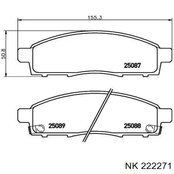 Гальмівні колодки NK 222271 ціна, від 27.99 USD