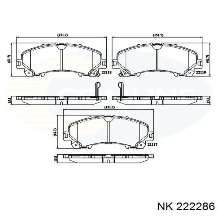 Колодки гальмівні передні, дискові 222286 NK