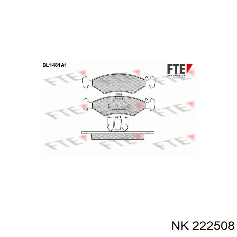Передні тормозні колодки 222508 NK