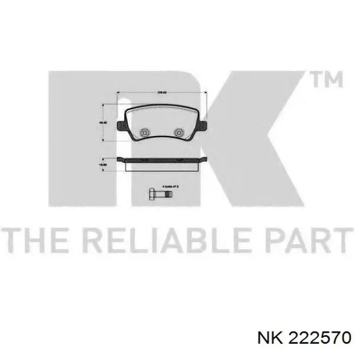 Гальмівні колодки NK 222570 ціна, від 30.24 USD