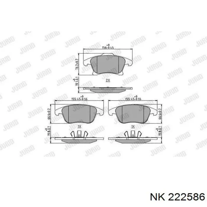 Купити 222586 NK Колодки гальмівні передні, дискові
