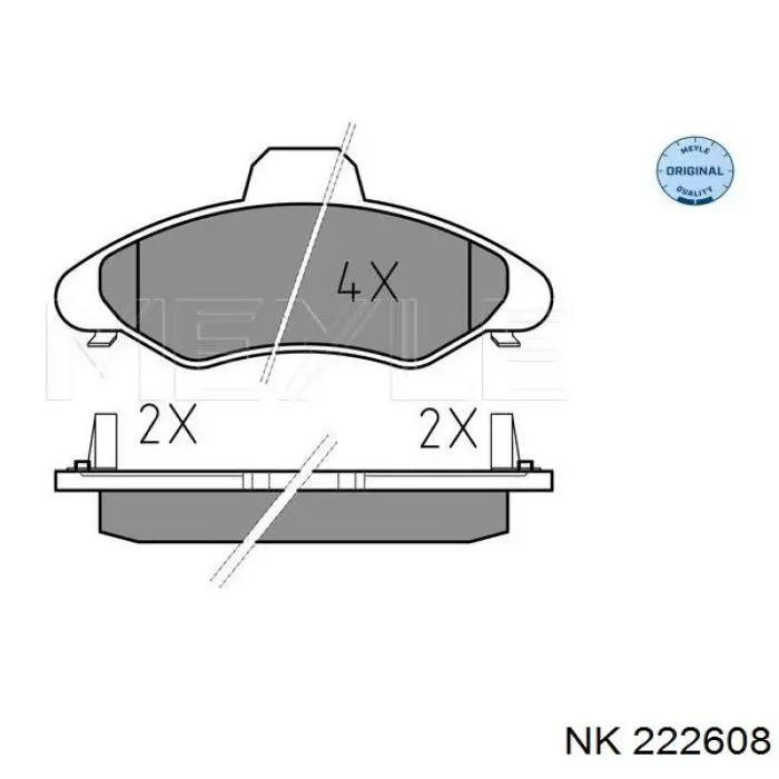 Задні гальмівні колодки 222608 NK