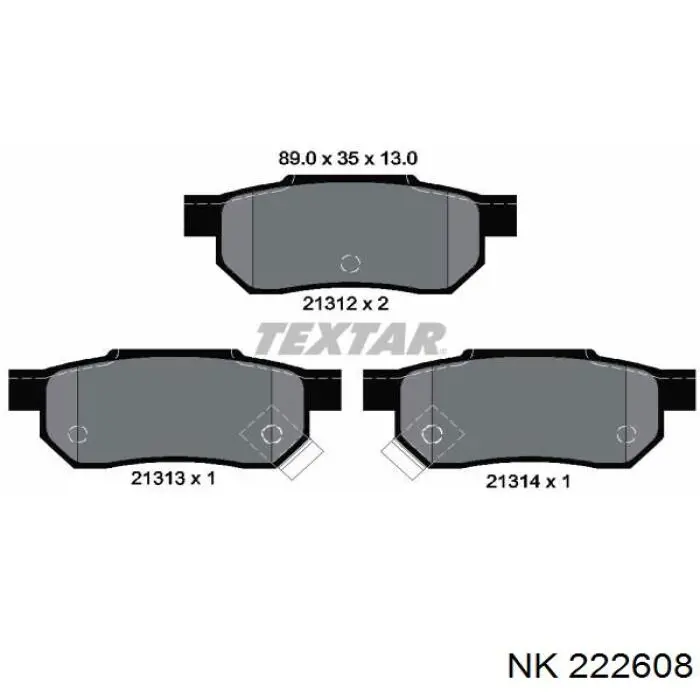 222608 NK Колодки гальмівні задні, дискові