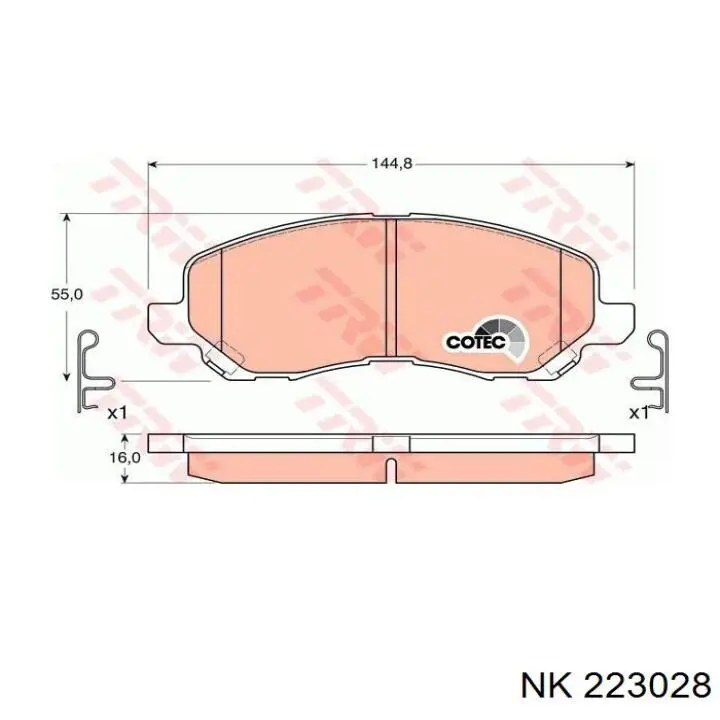 Гальмівні колодки NK 223028 ціна, від 25.12 USD