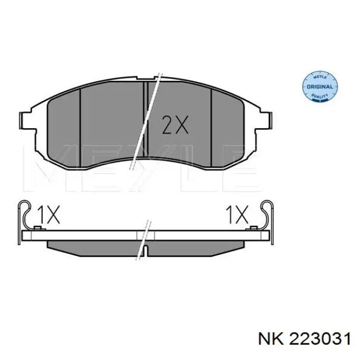 Колодки гальмівні передні, дискові 223031 NK