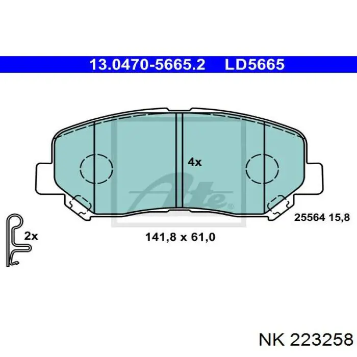 Гальмівні колодки NK 223258 ціна, від 30.02 USD