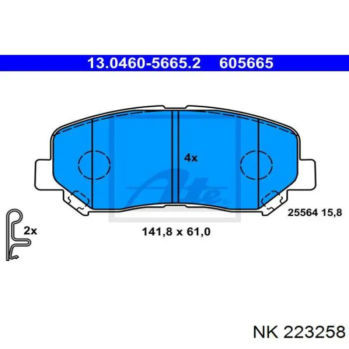 Купити 223258 NK Колодки гальмівні передні, дискові