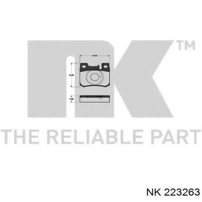 Задні гальмівні колодки NK 223263 ціна, від 15.26 USD