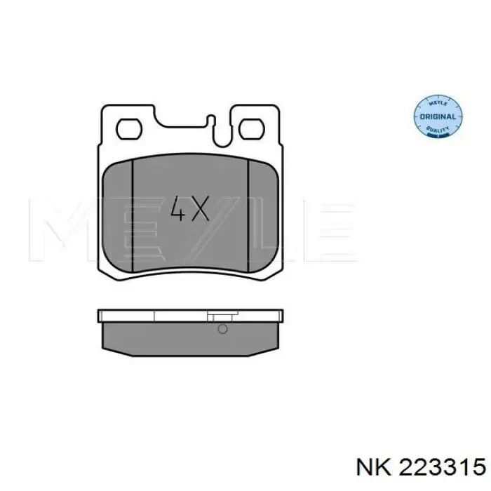 Колодки гальмові задні, дискові 223315 NK