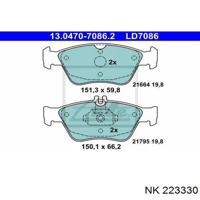 Передні тормозні колодки 223330 NK