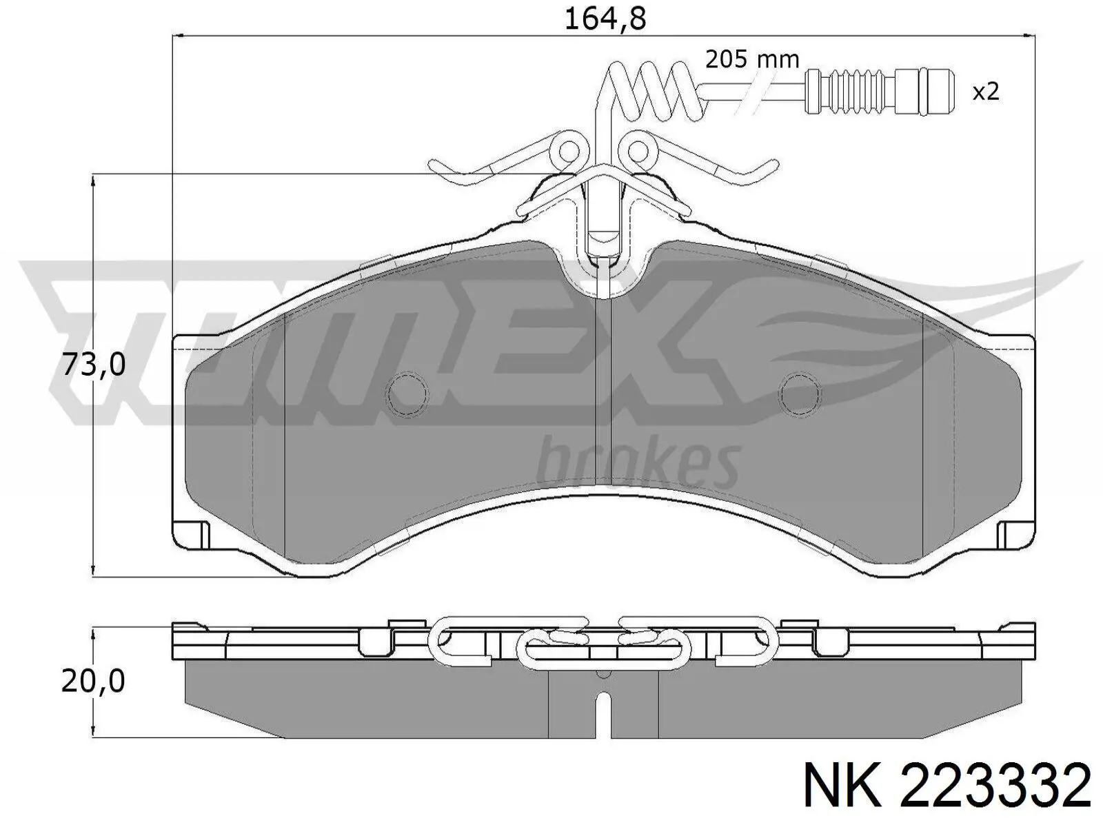 Гальмівні колодки NK 223332 ціна, від 22.37 USD