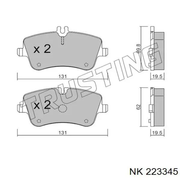 Тормозні колодки NK 223345