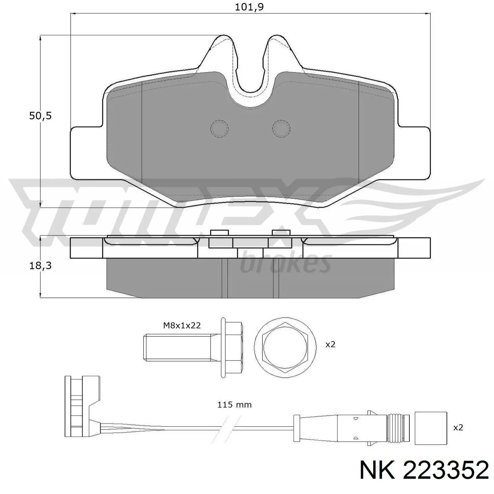 Купити 223352 NK Задні колодки
