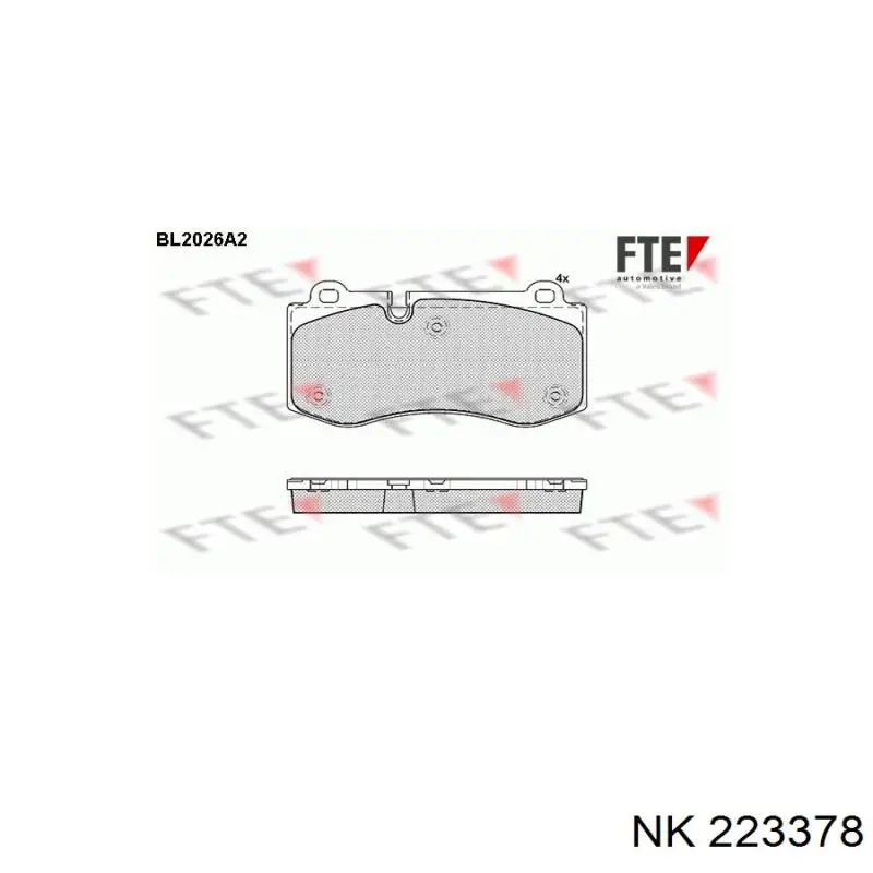 Тормозні колодки NK 223378