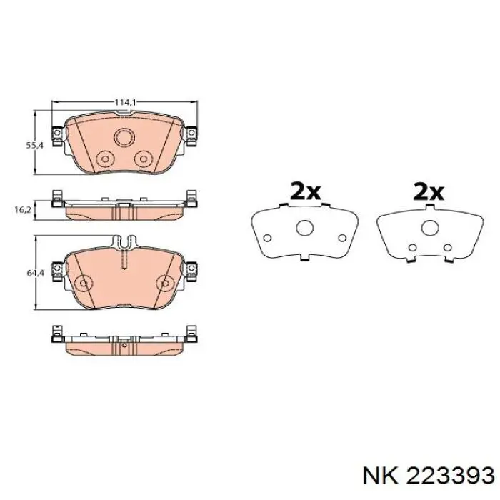 Гальмівні колодки NK 223393 ціна, від 33.52 USD