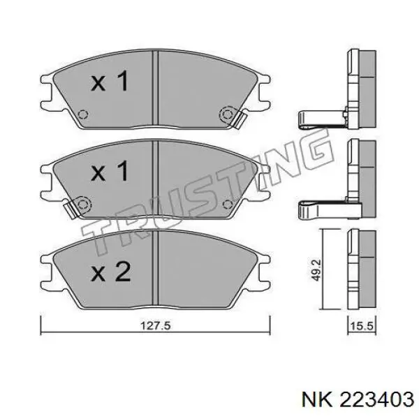 Купити 223403 NK Колодки гальмівні передні, дискові