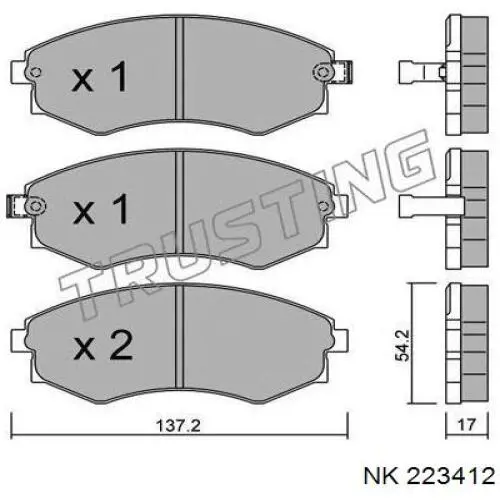 223412 NK колодки гальмівні передні, дискові