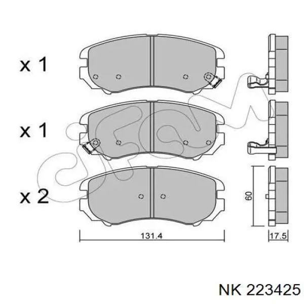 Передні тормозні колодки 223425 NK