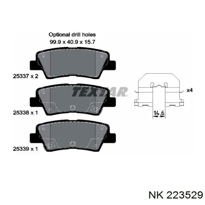 223529 NK колодки гальмові задні, дискові