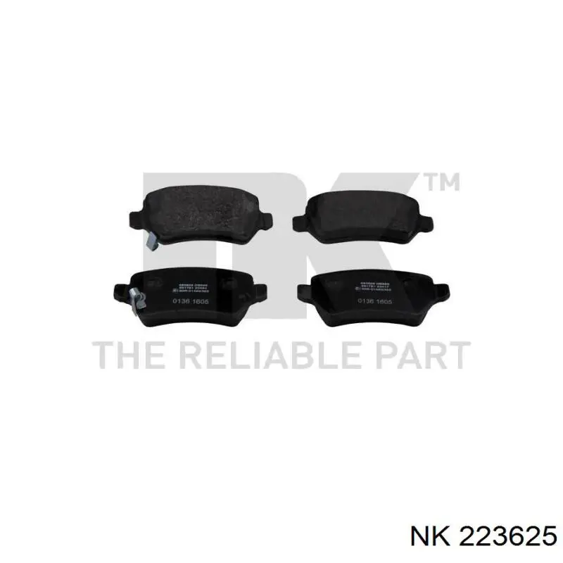 223625 NK колодки гальмові задні, дискові