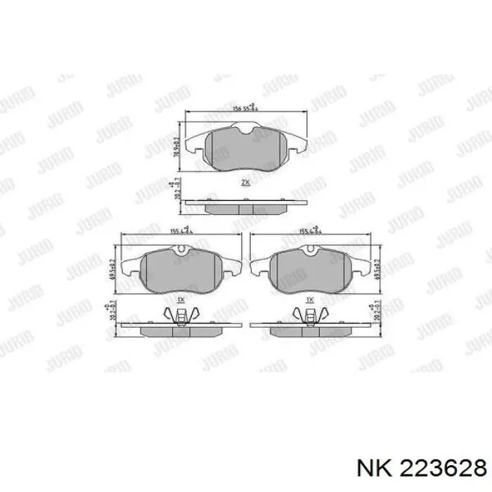 Гальмівні колодки NK 223628 ціна, від 20.65 USD