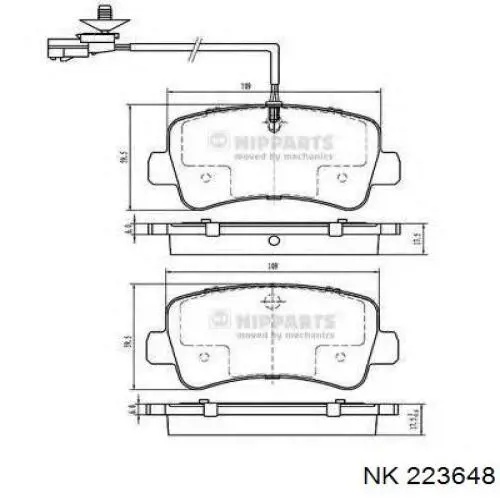Купити 223648 NK Задні колодки