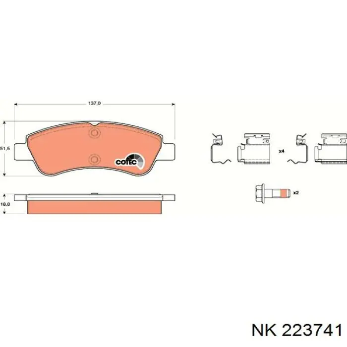 Купити 223741 NK Колодки гальмівні передні, дискові
