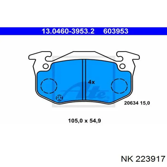 Колодки гальмівні передні, дискові 223917 NK