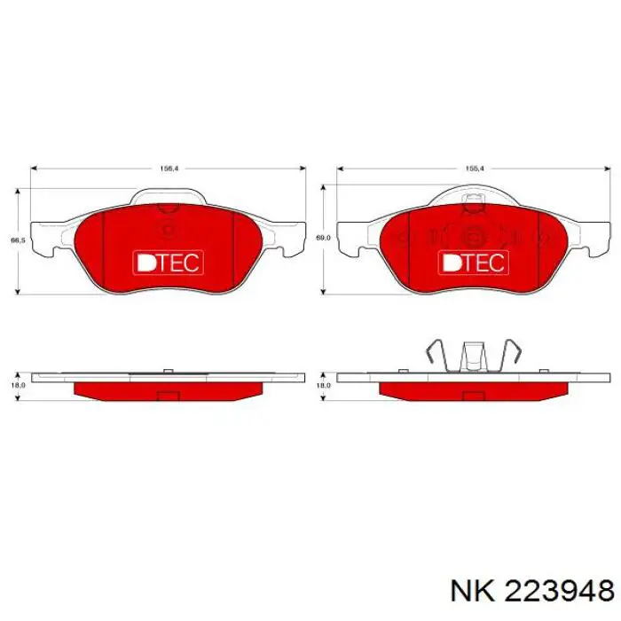 Гальмівні колодки NK 223948 ціна, від 22.29 USD