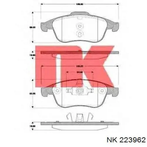 Купити 223962 NK Колодки гальмівні передні, дискові