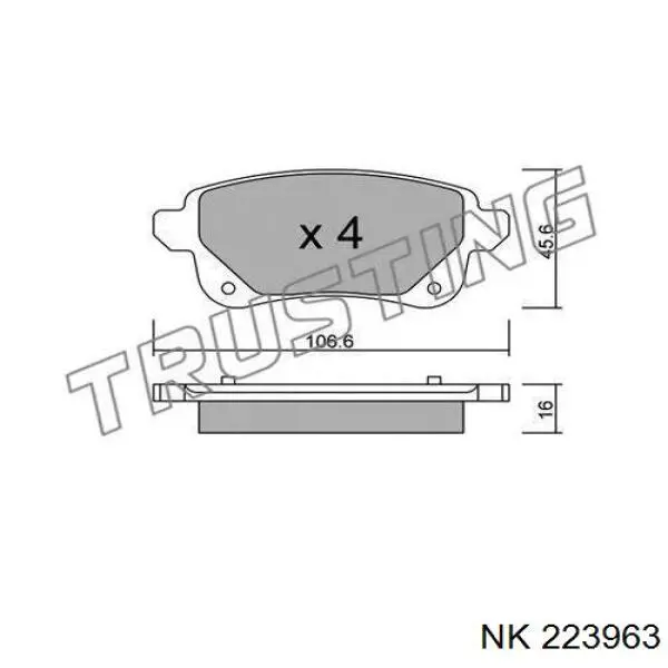 Купити 223963 NK Задні колодки