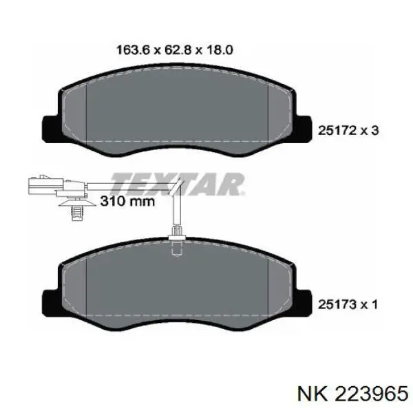 Купити 223965 NK Задні колодки
