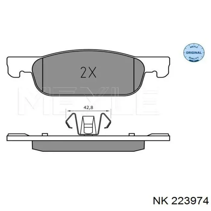 Гальмівні колодки NK 223974 ціна, від 25.32 USD