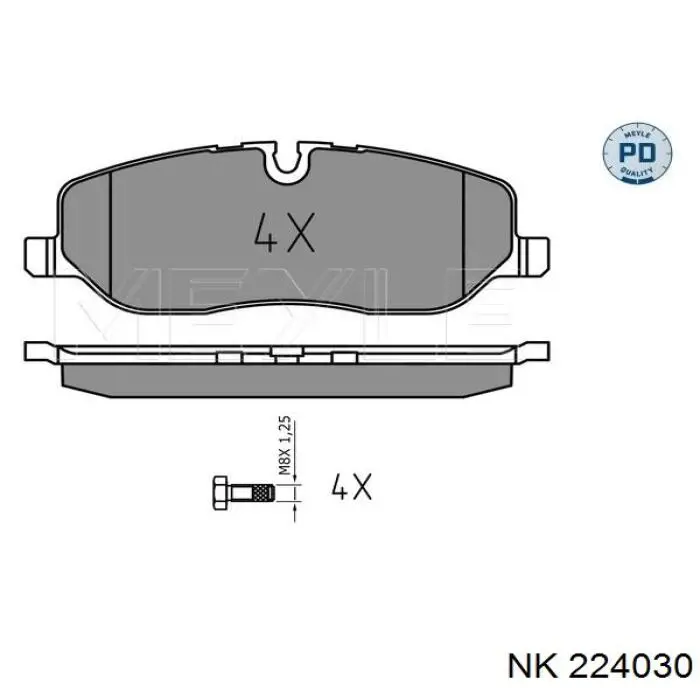 Купити 224030 NK Колодки гальмівні передні, дискові