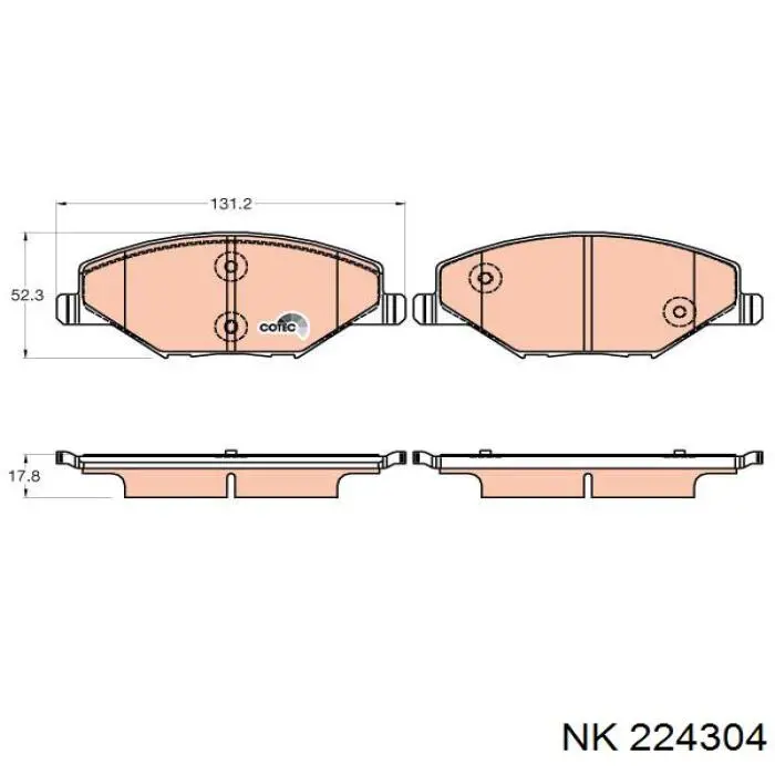 Колодки гальмівні передні, дискові 224304 NK