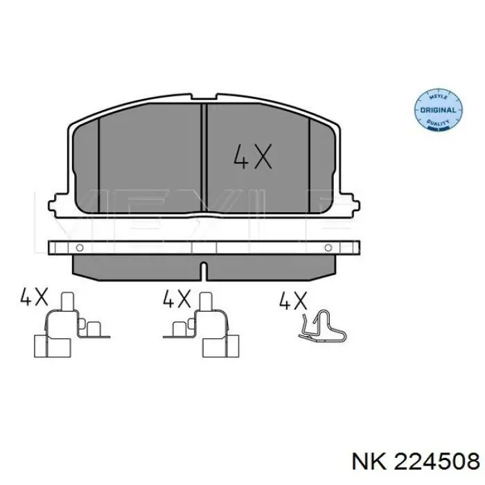 Гальмівні колодки NK 224508 ціна, від 14.47 USD