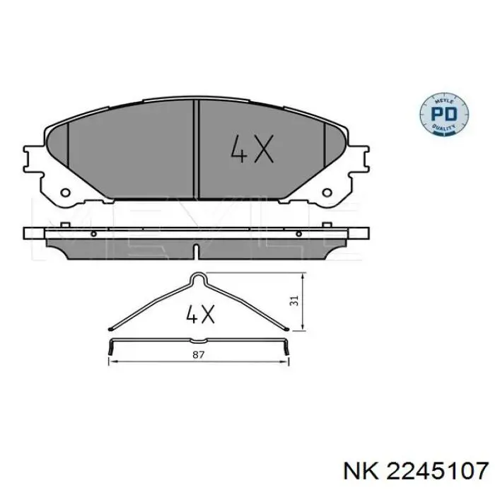 2245107 NK Передні гальмівні колодки