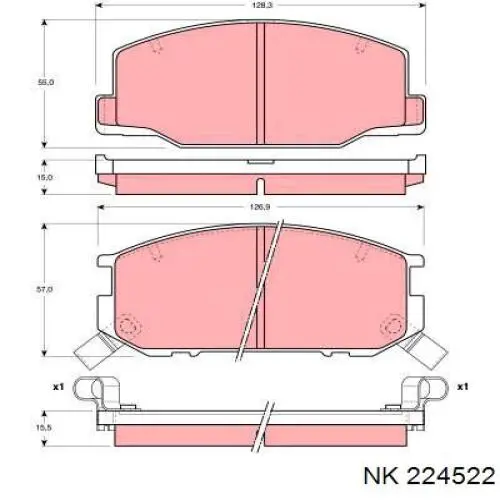 Колодки гальмівні передні, дискові 224522 NK