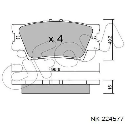 Купити 224577 NK Задні колодки