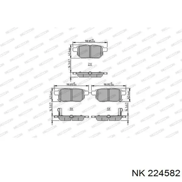 Купити 224582 NK Задні колодки