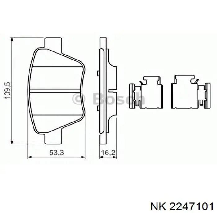 Задні дискові колодки NK 2247101