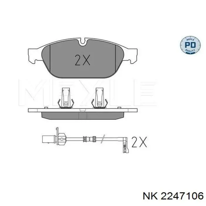 Колодки гальмівні передні, дискові 2247106 NK