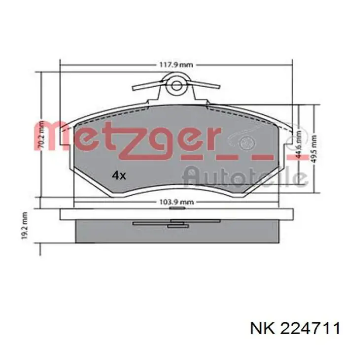 Купити 224711 NK Колодки гальмівні передні, дискові