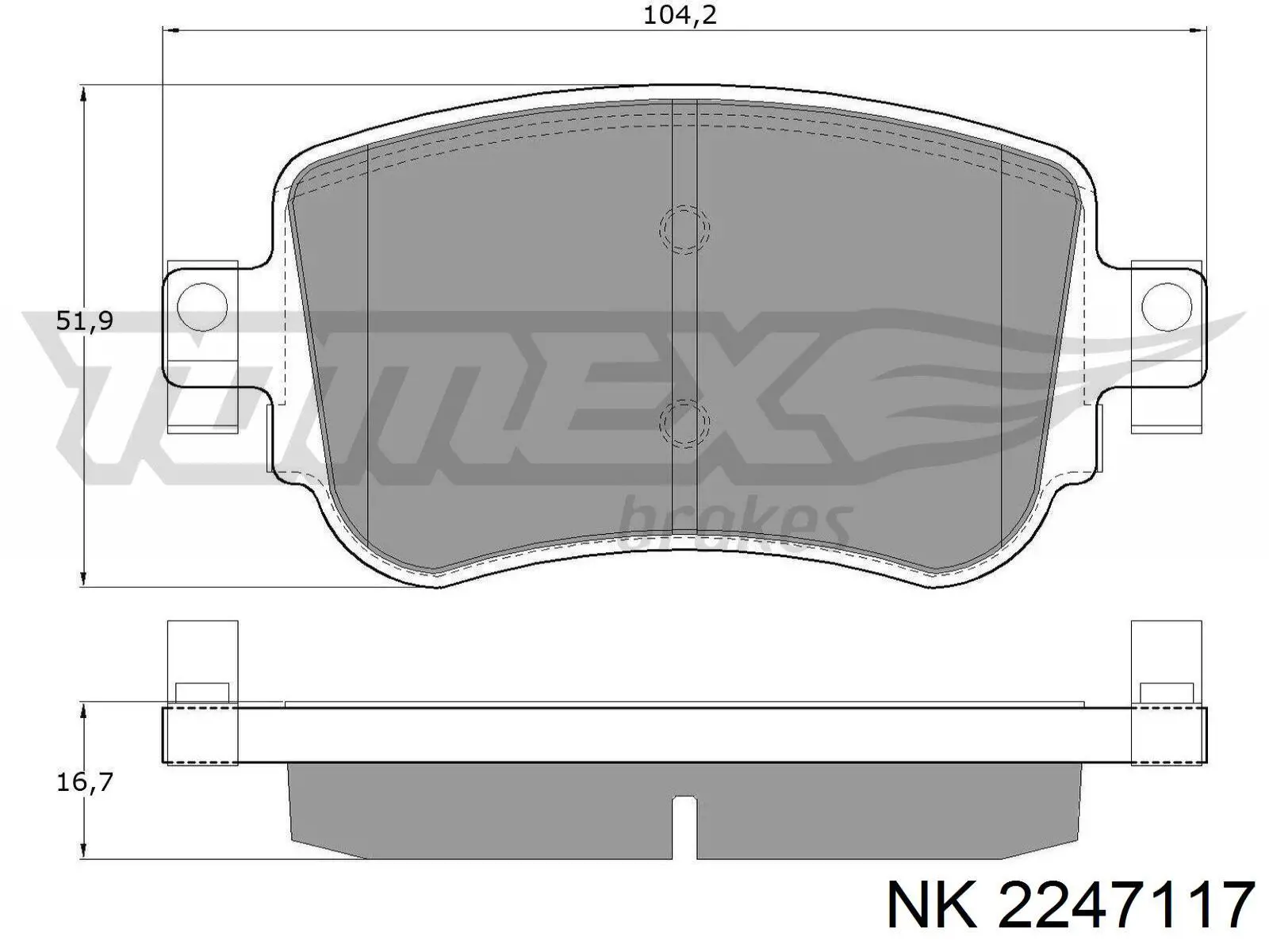 Купити 2247117 NK Задні колодки