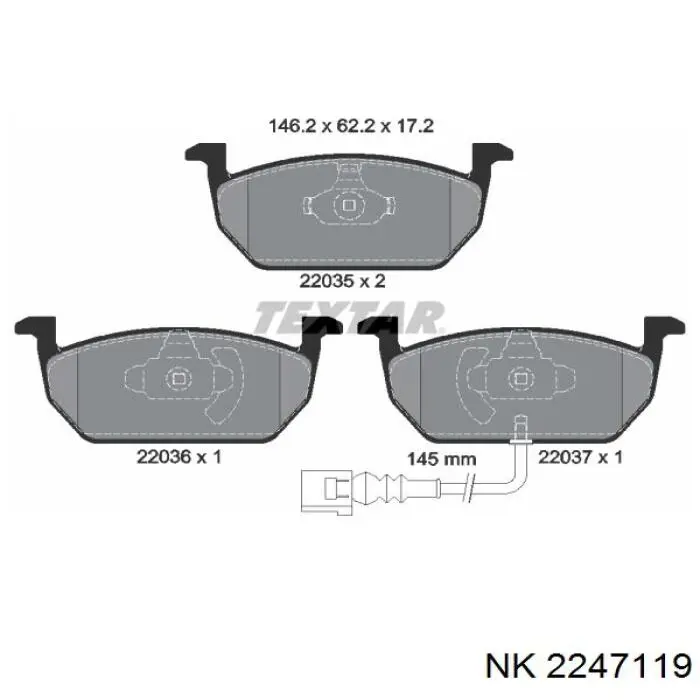 Передні тормозні колодки 2247119 NK