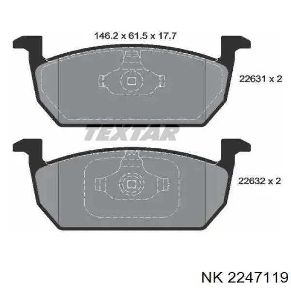 Тормозні колодки NK 2247119