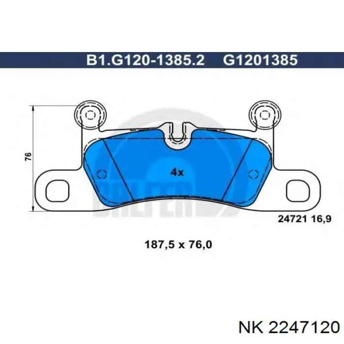 Задні гальмівні колодки NK 2247120 ціна, від 36.72 USD